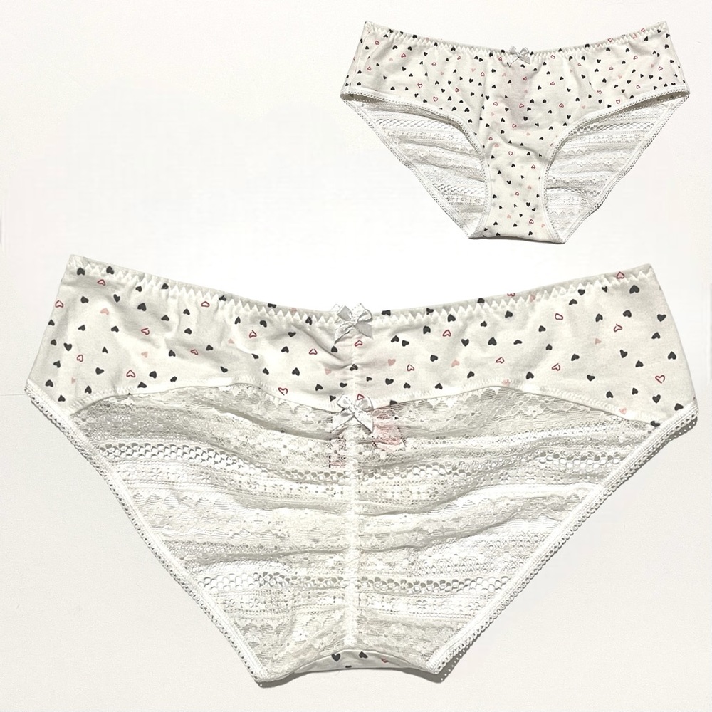 Victoria’s Secret Hiphugger 2017 Heart Print w/ Heart Shaped Lacy Scrunch Butt